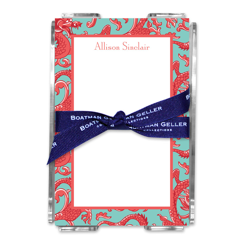 Personalized Note Sheets in Acrylic Imperial Coral - Boatman Geller