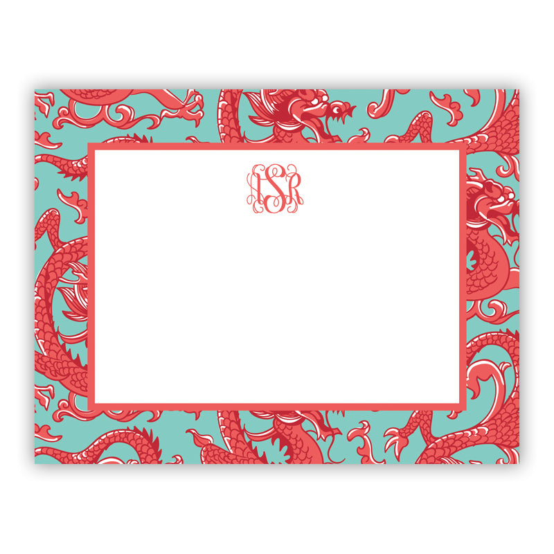 Personalized Flat Note Cards Imperial Coral - Boatman Geller