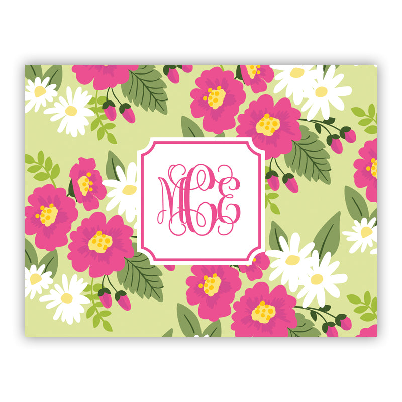 Personalized Folded Note Cards Lillian Floral Bright - Boatman Geller