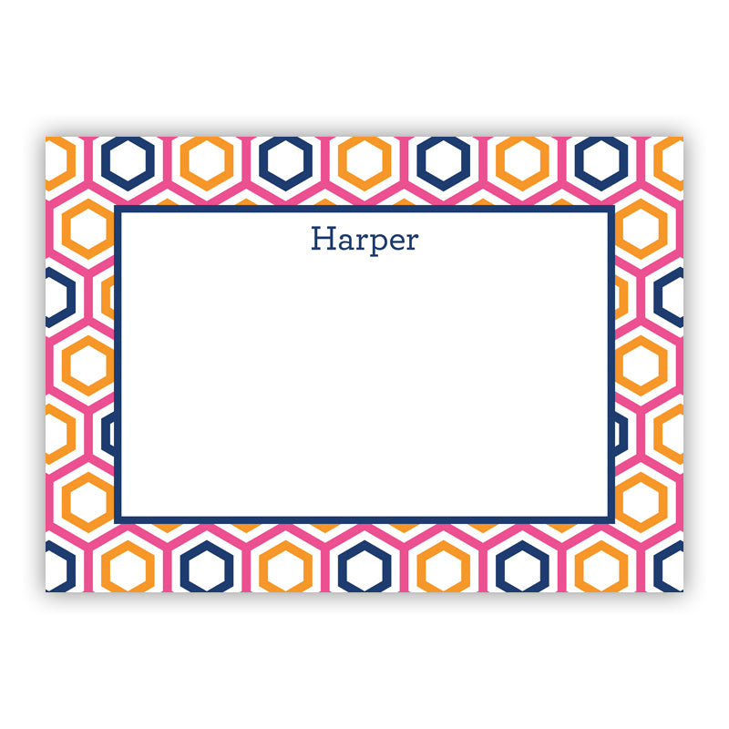 Personalized Flat Note Cards Maggie Raspberry - Boatman Geller