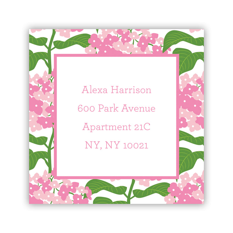 Personalized Square Sticker Sconset Pink by Boatman Geller