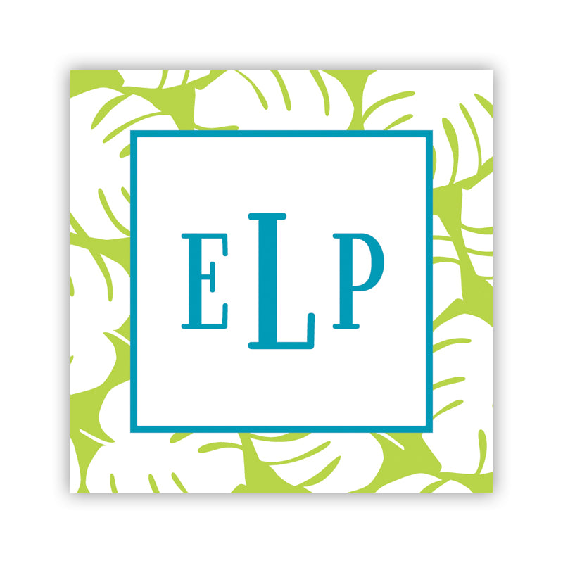 Personalized Square Sticker Palm Lime by Boatman Geller