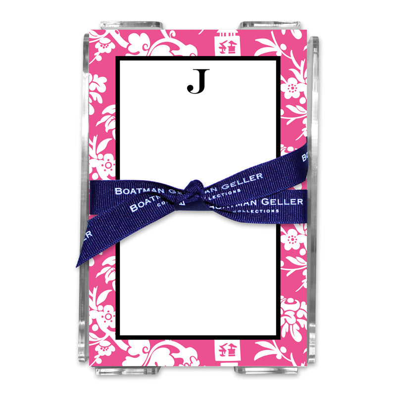 Personalized Note Sheets in Acrylic Anna Floral Raspberry - Boatman Geller