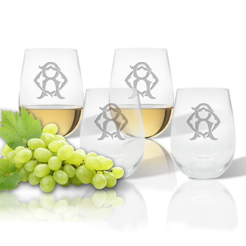 Monogrammed Acrylic Wine Glass (Set of 4)