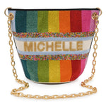 Byrdie Bucket Bag - Metallic Rainbow Stripe