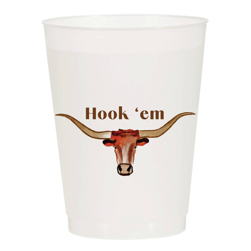Hook 'Em Longhorn Frost Flex Cups - Sip Hip Hooray