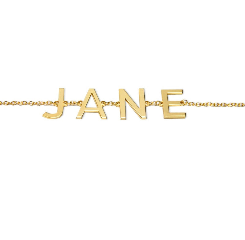 Jane Basch Charm Bracelet with Script Monogram - Gold