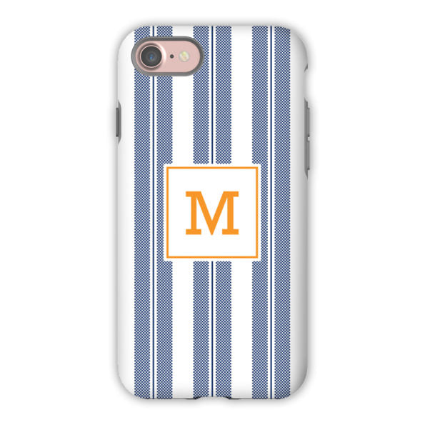 Monogram iPhone Case - Bold Stripe Pink & Navy - Boatman Geller - Classic  Prep Monograms