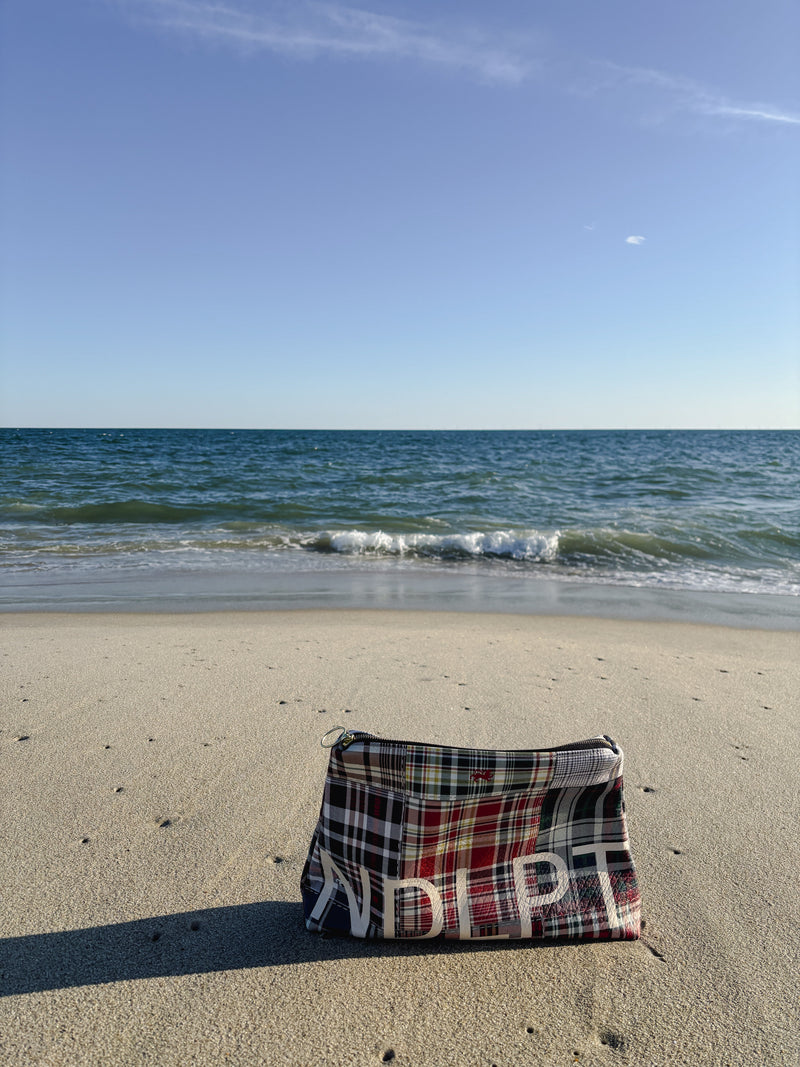 Roomy Leather Project Bag, HANDBOOK PLAID