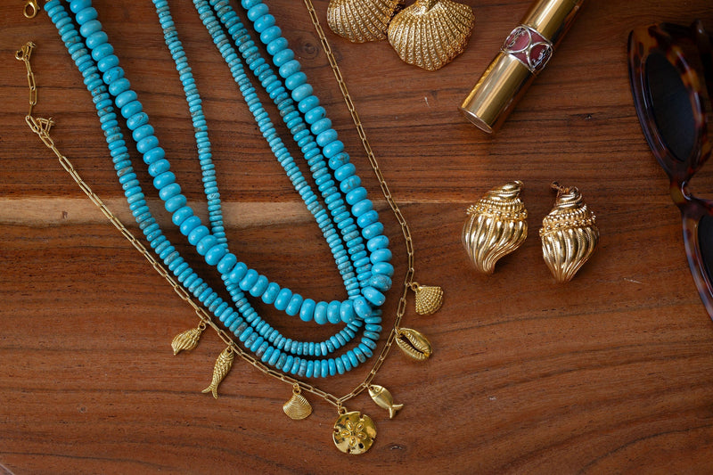 8mm Tradd  Turquoise Necklace  - Belle of the Ball Collection