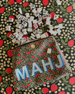 Roomy Leather Mahjong Tile Bag, CHINOISERIE BLEU, JOKERS