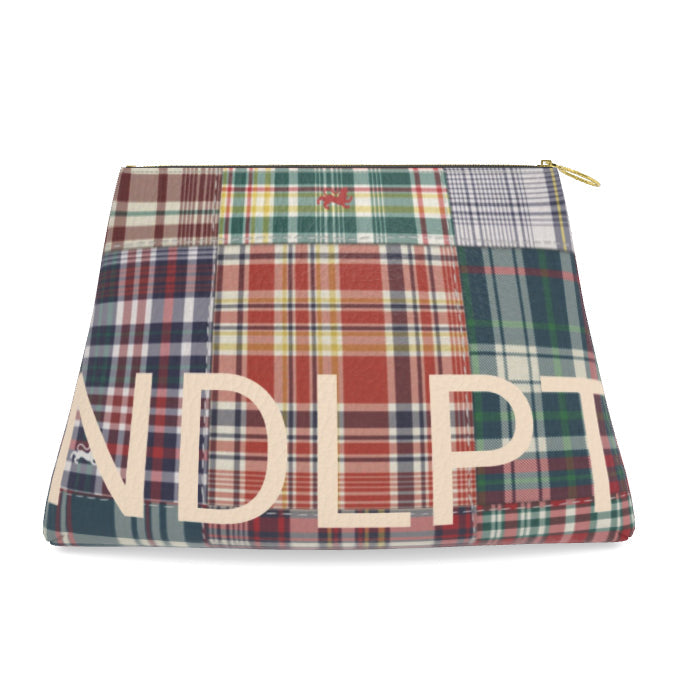 Roomy Leather Project Bag, HANDBOOK PLAID