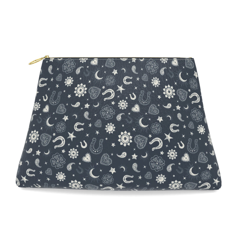 Roomy Leather Tile Bag- HEARTS & HORSESHOES