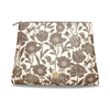 Roomy Leather Clutch- COCONUT PEONY