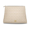 Roomy Leather Clutch- CANNAGE BLONDE