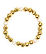 Georgia - Gold  & Freshwater Pearl Beaded Bracelet