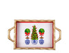 Christmas Topiaries Enameled Chang Mai Tray