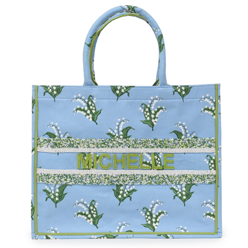 Block Print Madeleine Tote - Lilly of the Valley