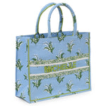 Block Print Madeleine Tote - Lilly of the Valley