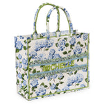 Block Print Madeleine Tote - Blue Hydrangea