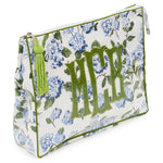 Block Print Monogram Travel Case - Blue Hydrangea