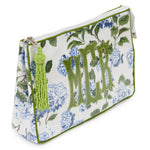 Block Print Monogram Travel Case - Blue Hydrangea