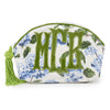 Block Print Monogram Cosmetic Case - Blue Hydrangea