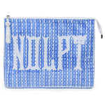 Block Print Monogram Travel Case - Blue Bubble