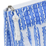 Block Print Monogram Travel Case - Blue Bubble