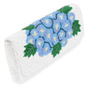 Half Barrel Beaded Monogram Clutch - Blue Hydrangea