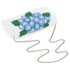 Half Barrel Beaded Monogram Clutch - Blue Hydrangea