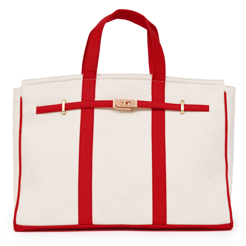 Portside Carryall Boat Tote - Lighthouse Red