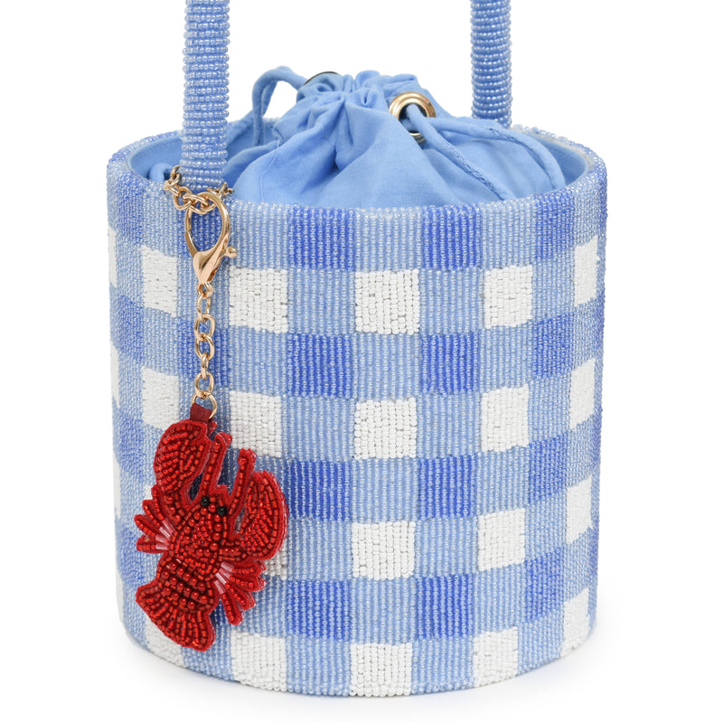 Byrdie Bucket Bag - Blue Gingham