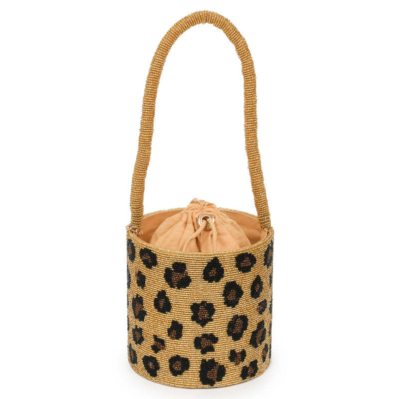 Byrdie Bucket Bag - Gold Leopard