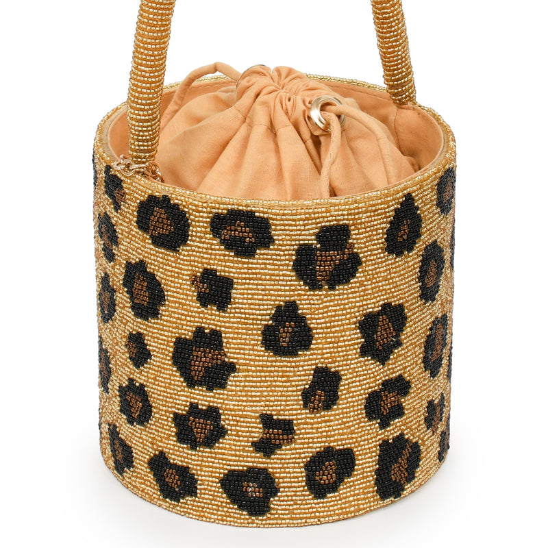 Byrdie Bucket Bag - Gold Leopard