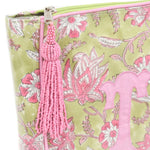 Block Print Monogram Travel Case - Celery | Rose