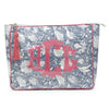 Block Print Monogram Travel Case - Indigo | Fuchsia