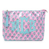 Block Print Monogram Travel Case - Pink | Caribbean