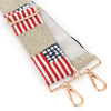 Wide Purse Strap Custom Beaded American Flag
