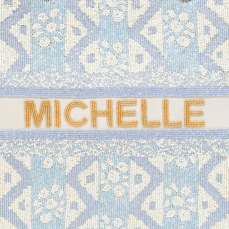Madeleine-Tasche – Ikat-Himmelblau