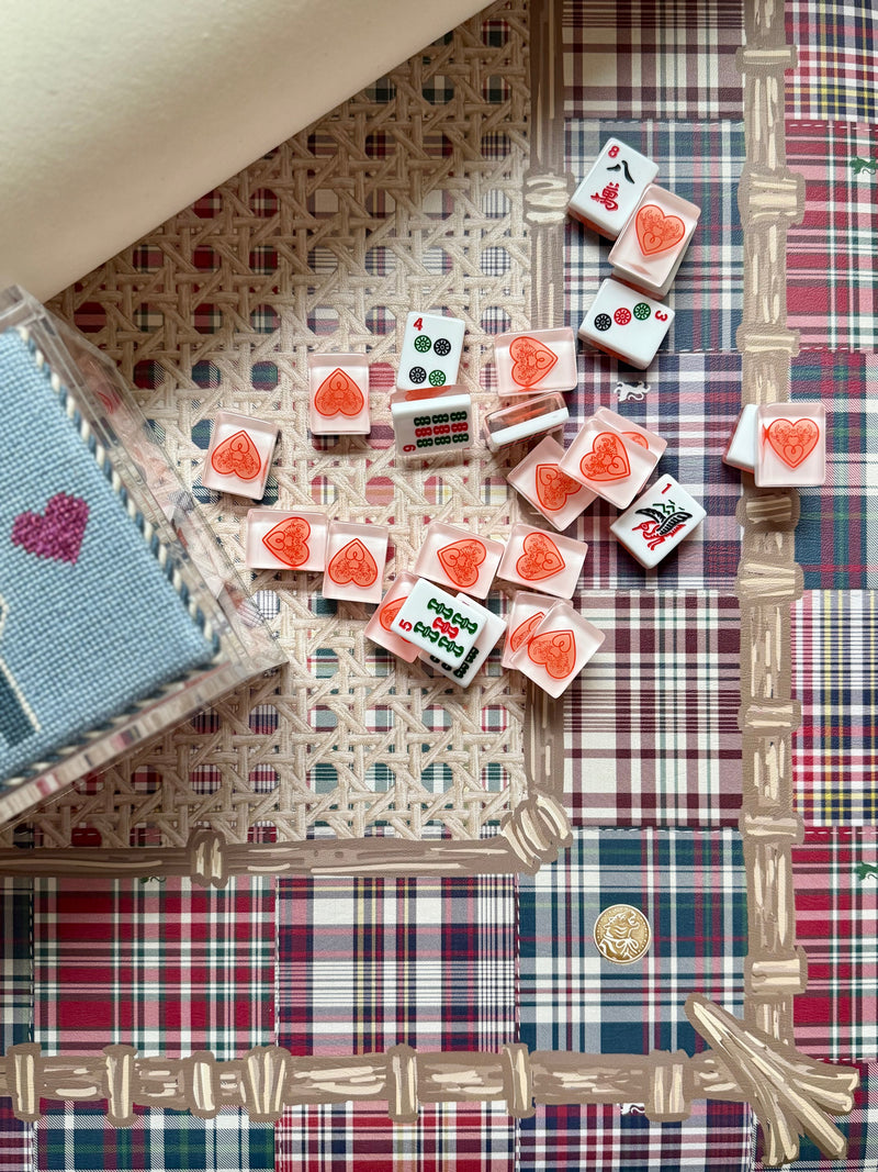 Mahjong Gaming Mat, HANDBOOK PLAID **RULES EDITION