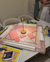 Mahjong Gaming Mat, Caned Trompe L'oeil BLONDE