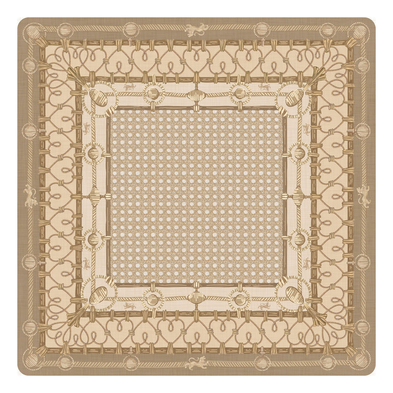 Mahjong Gaming Mat, Caned Trompe L'oeil BLONDE