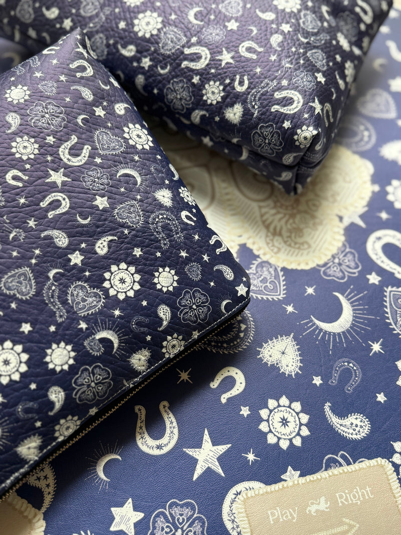 Roomy Leather Tile Bag- HEARTS & HORSESHOES