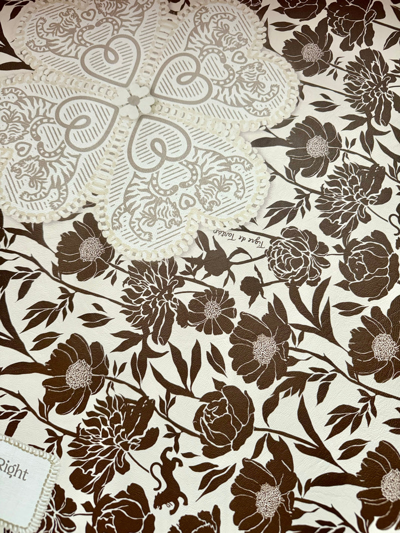 Mahjong Gaming Mat, COCONUT PEONY **RULES EDITION**