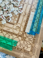 Mahjong Gaming Mat, Caned Trompe L'oeil BLONDE