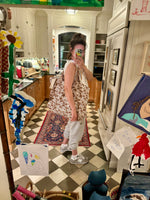 Jumbo Slouchy Denim Tote, MAHJ BABY CHINOISERIE BLEU