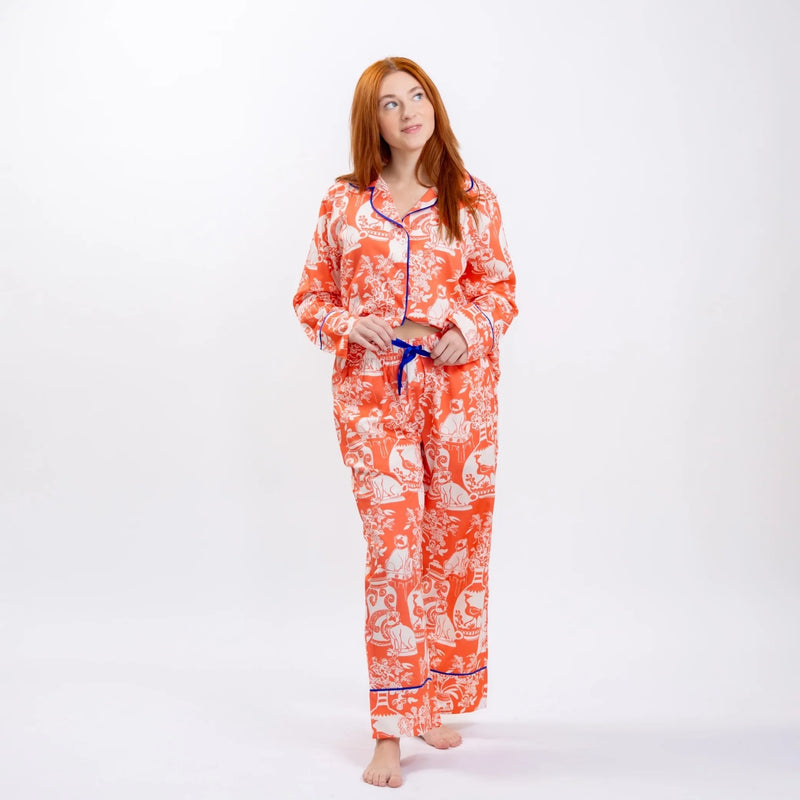 Komplettes Pyjama-Set aus Baumwollsatin von Imperial Treasures