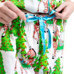 Safari Weihnachts-Pyjama-Set aus Baumwollsatin