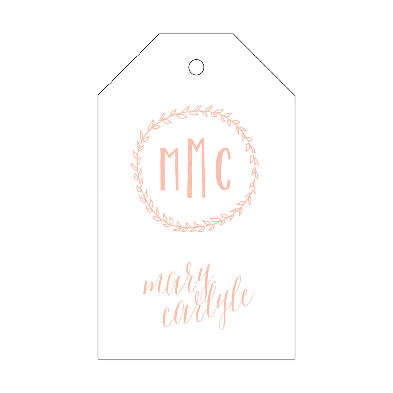 Letterpress Monogram Gift Tag - T105